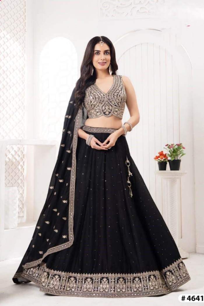 Black Color Party Wear Designer Lehenga Choli