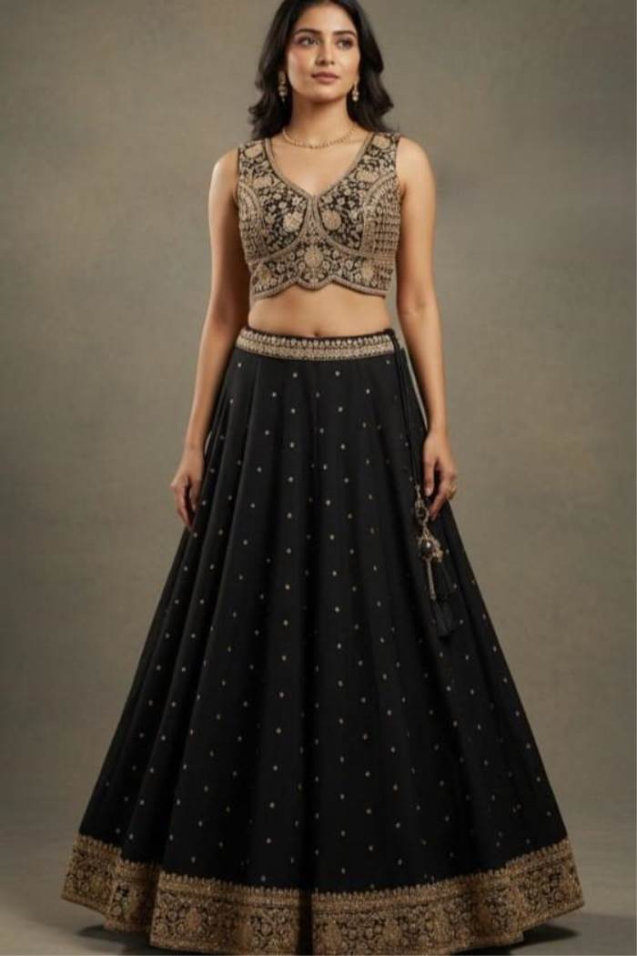 Black Color Party Wear Designer Lehenga Choli
