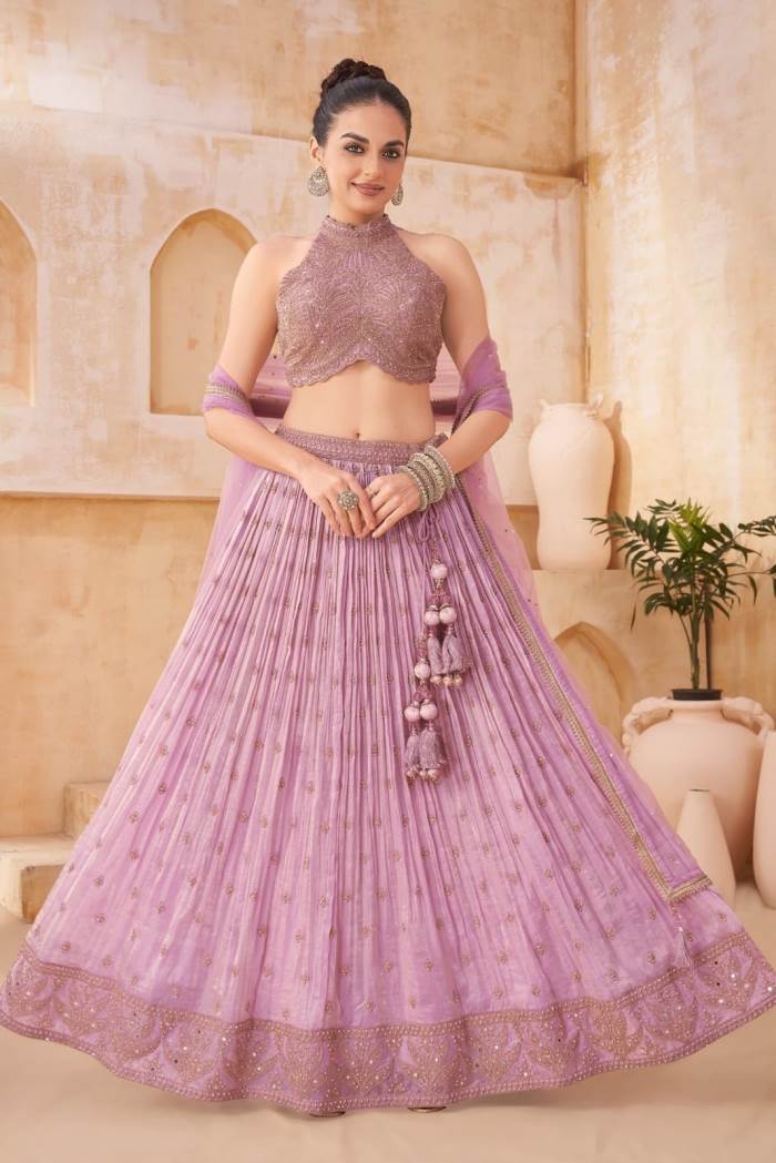 Pink Color Designer look Wedding Lehenga choli