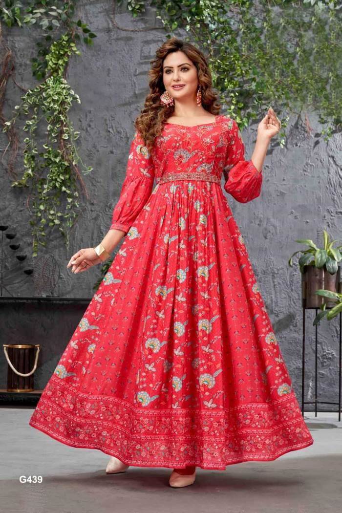 Buy Cotton Gown Style Printed Kurti, Cotton 60's Fabrics, Long Gown Indian  Printed, Soft Gown Dress, Wedding Dress, Partywear Kurti Gown Dress Online  in India - Etsy