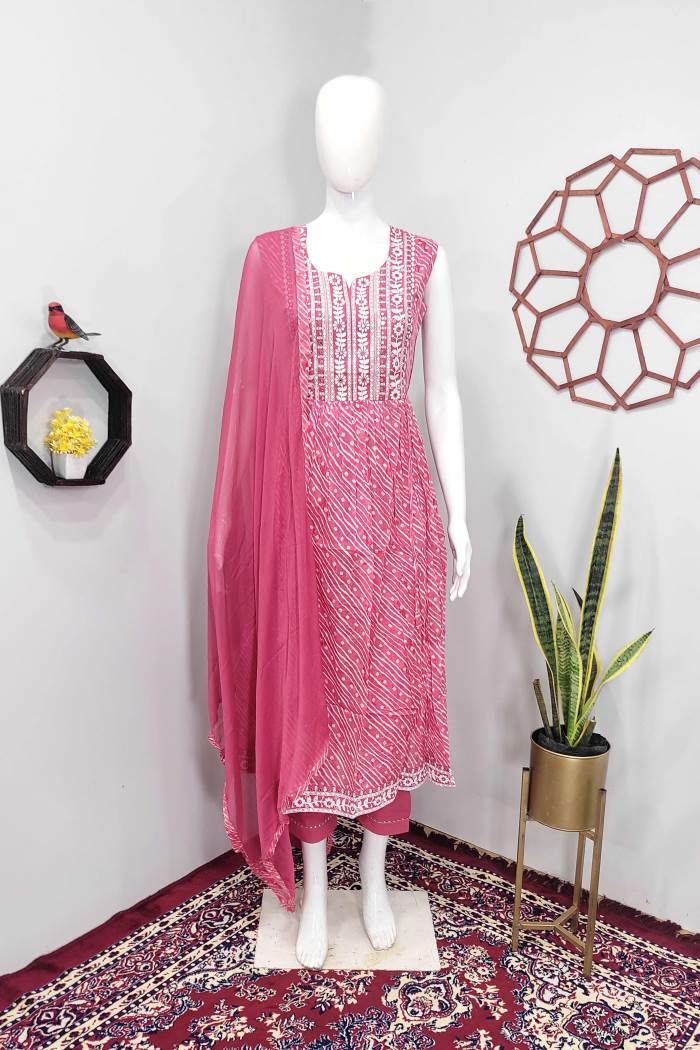 Gajri Color Casual Wear Designer Kurti Set