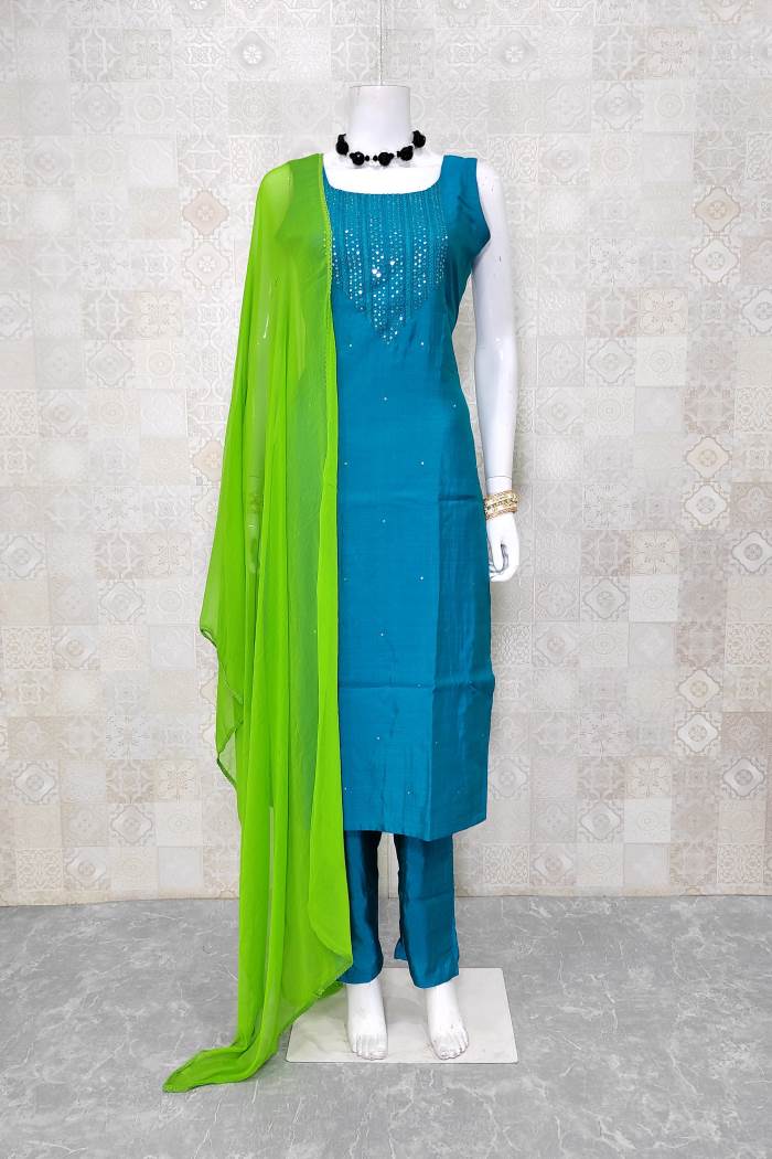 Rama Color Party Wear ReadyMade Straight Long Suit