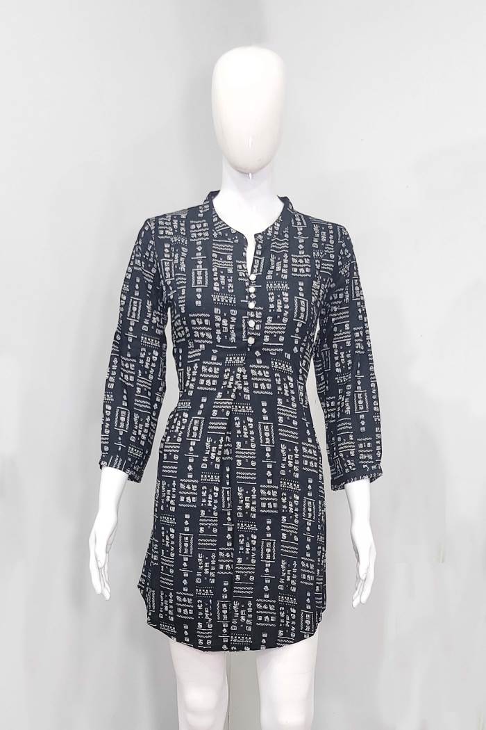 Black Color Casual Wear Short Kurti