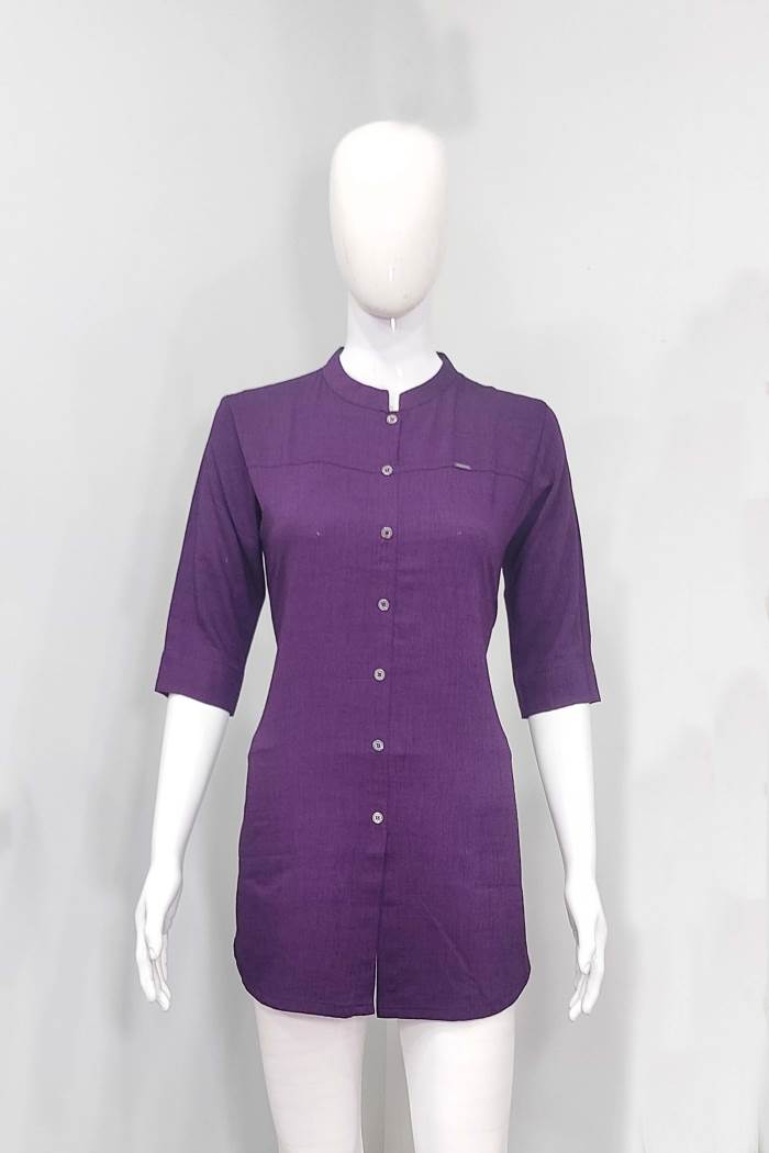 Wine Color Casual Wear Short Kurti 