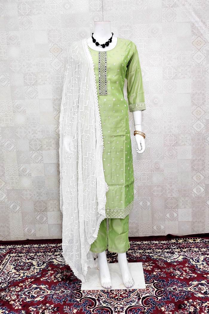 Pista Color Party Wear Designer Straight Long Suit