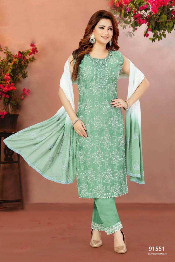 Green Color Party Wear Designer Pent Suit