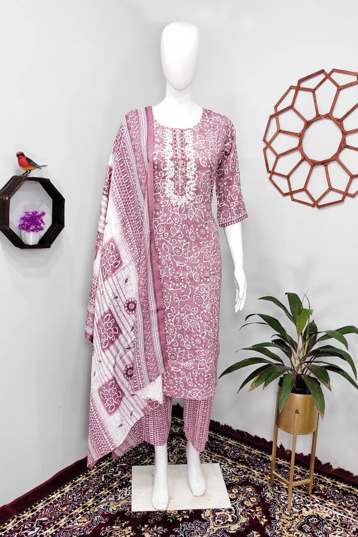 Peach Color Casual Wear Designer Kurti Set