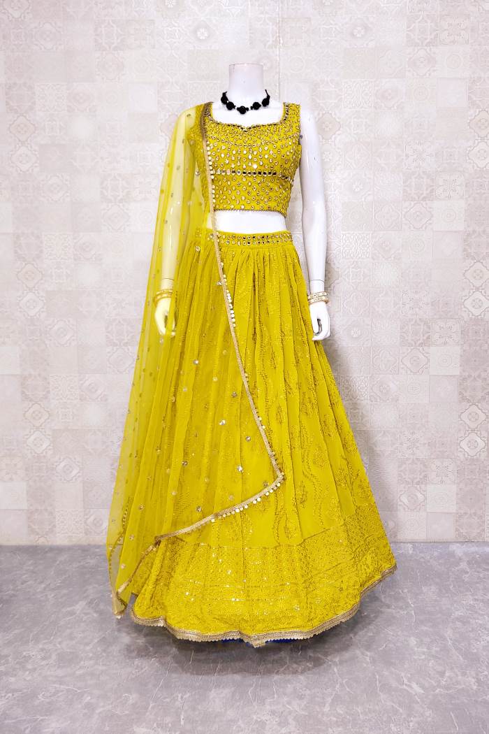 Yellow Color Party Wear Readymade Designer  Lehenga Choli