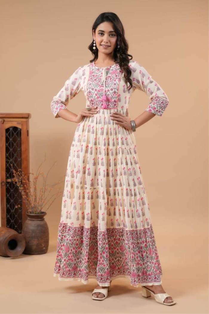 Pink Color Casual Wear Gown Kurti