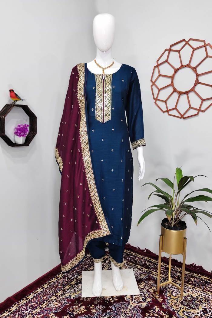 Plain Long Anarkali With Designer Dupatta || Long Suit With Heavy Dupatta  Design Ideas - YouTube