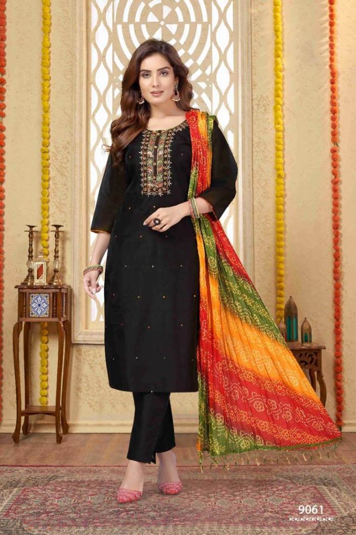 Black Color Party Wear Designer Straight Long Suit