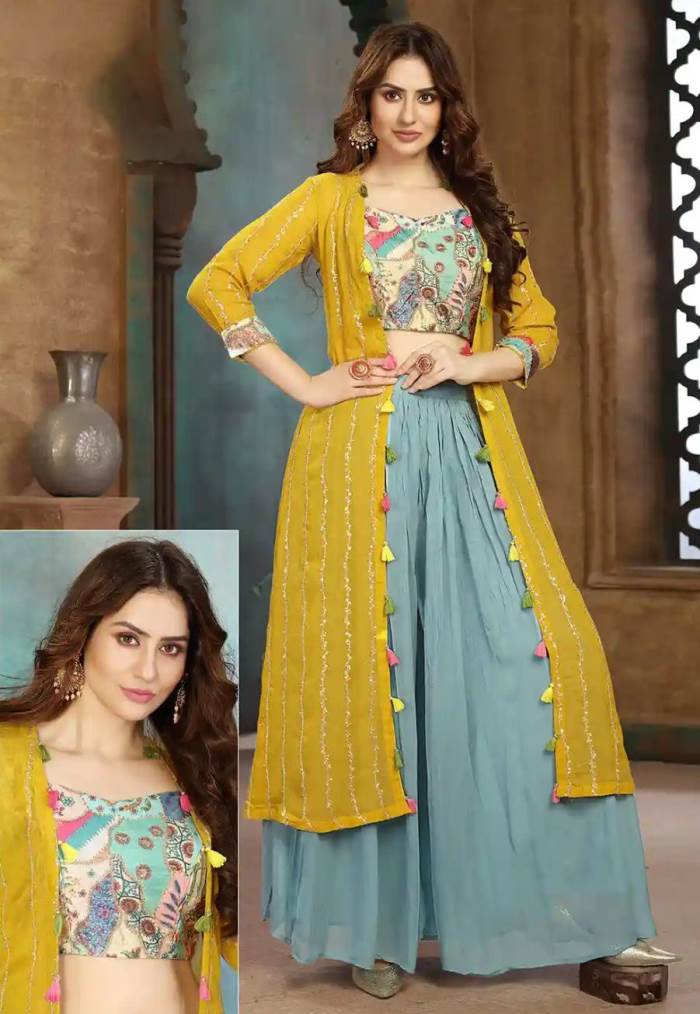 indo western plazo suits