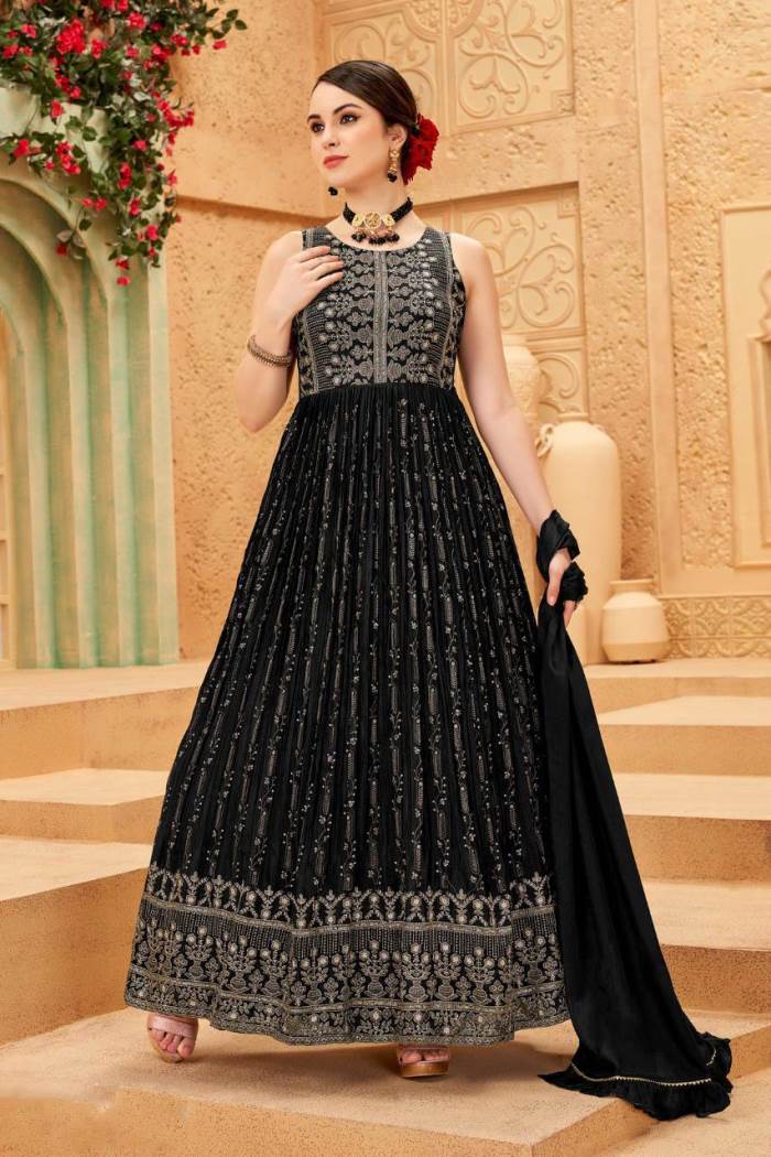 Grey Color Party Wear Designer Gown