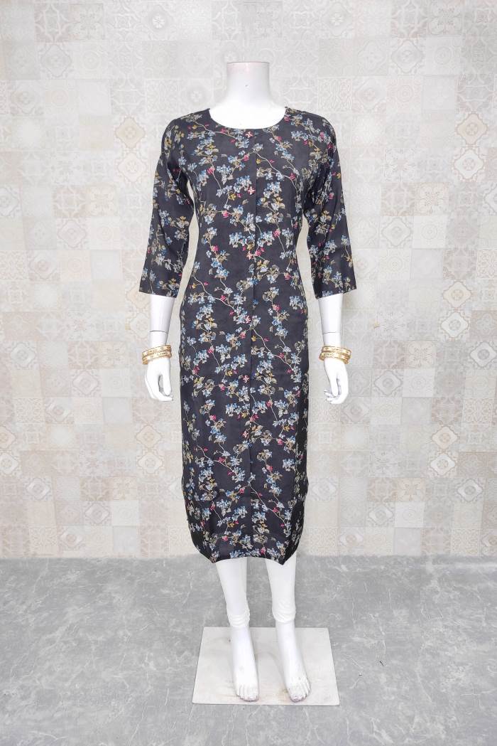 Black Color Casual Wear Straight kurti