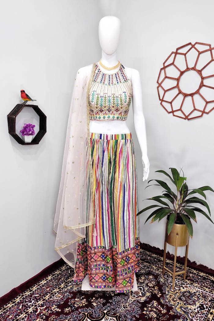 Multi Color Party Wear Designer Indo-Western Plaazo With Choli