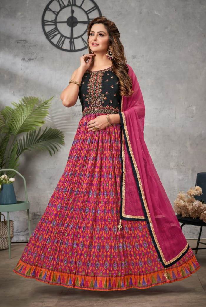 Rani Color Wedding Wear Designer gown
