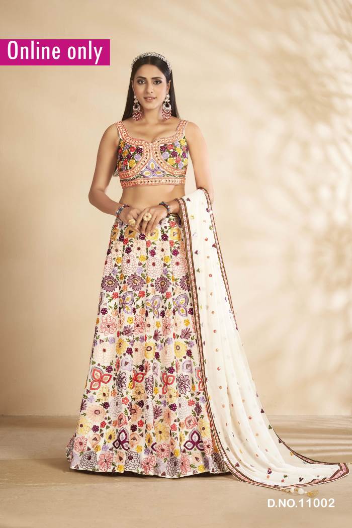 White Color Wedding Collection Stiched Lehenga Choli