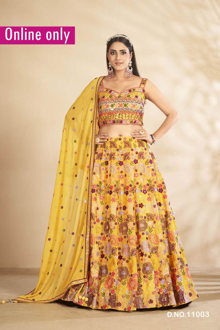 Mustard Color Wedding Collection Stiched Lehenga Choli