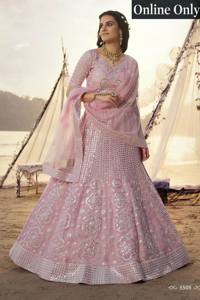 Baby pink color lehenga choli discount