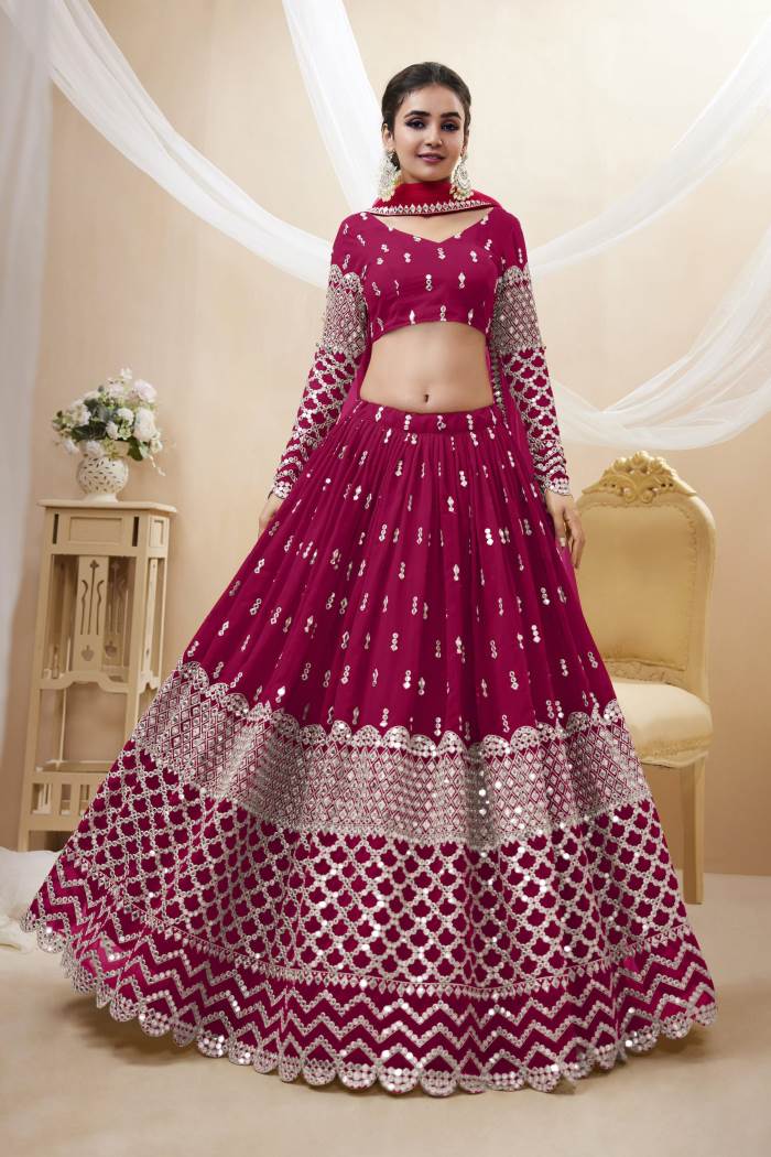 Rani Color Wedding Collection Designer Semi-Stich Lehenga Choli
