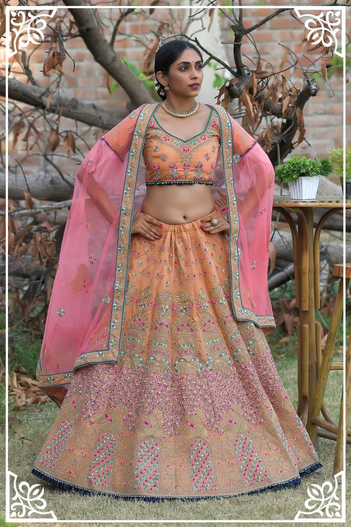 Gold Color Designer Semi-Stitched Lehenga Choli With Dupatta Gold Color Designer Semi-Stitched Lehenga Choli With Dupatta
