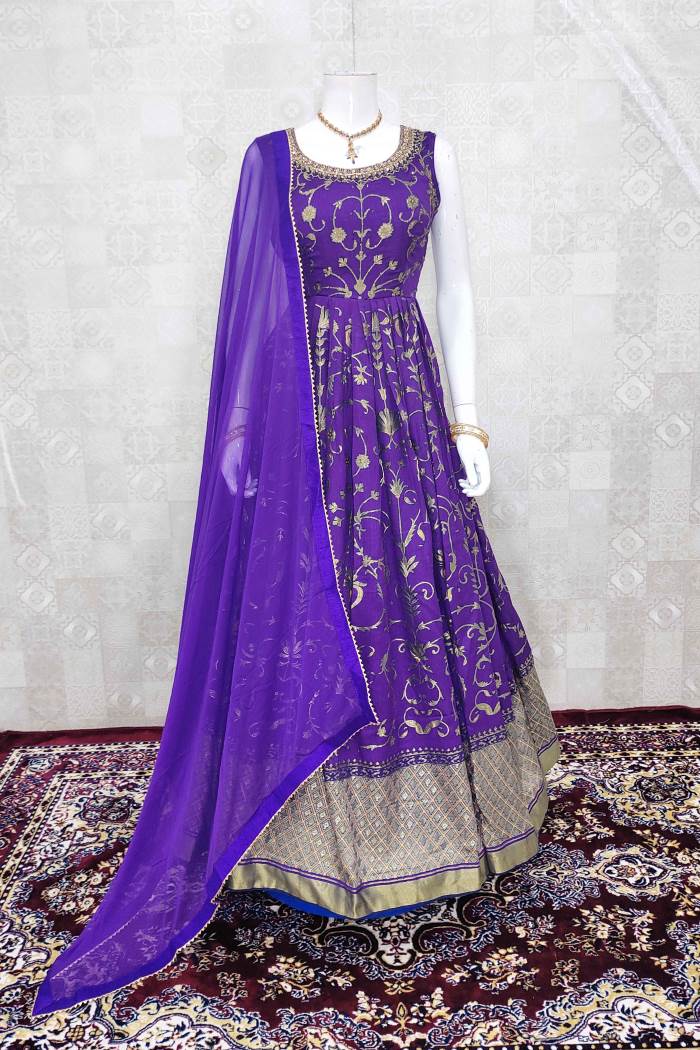 Purple Color Party Wear Designer Gown