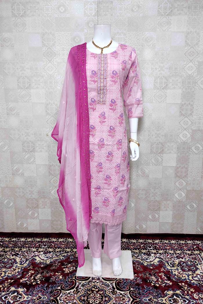 Pink Color Casual Wear Kurti Set with Dupatta