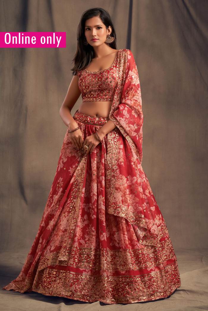 Red Color Party Wear Desiger Lehenga Choli With Dupatta