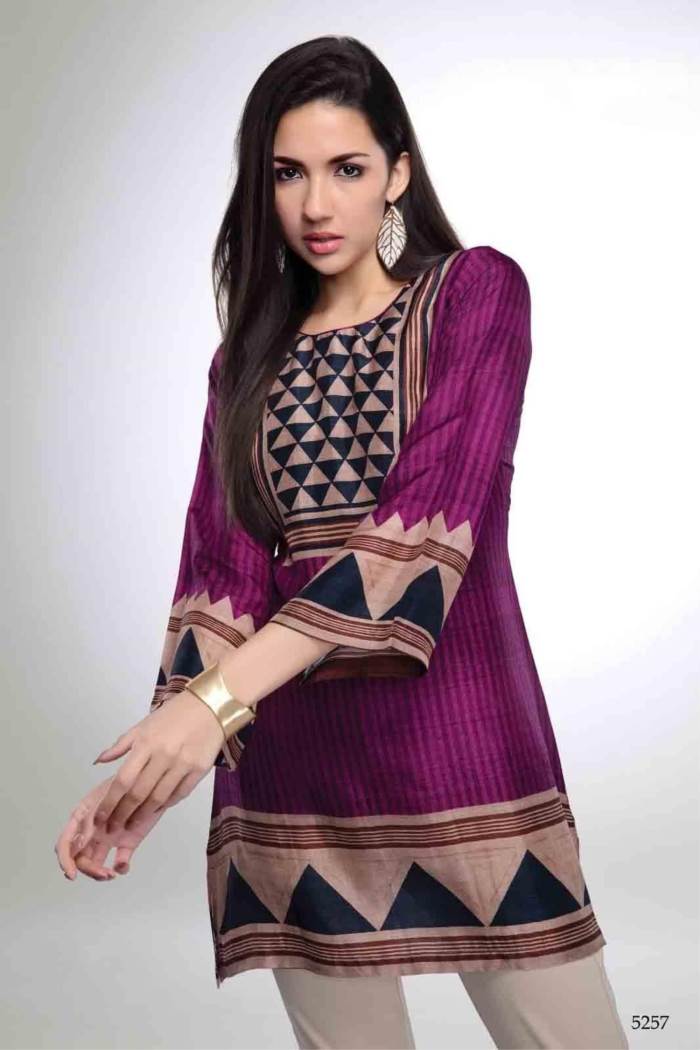 Wine color casual wear short kurti