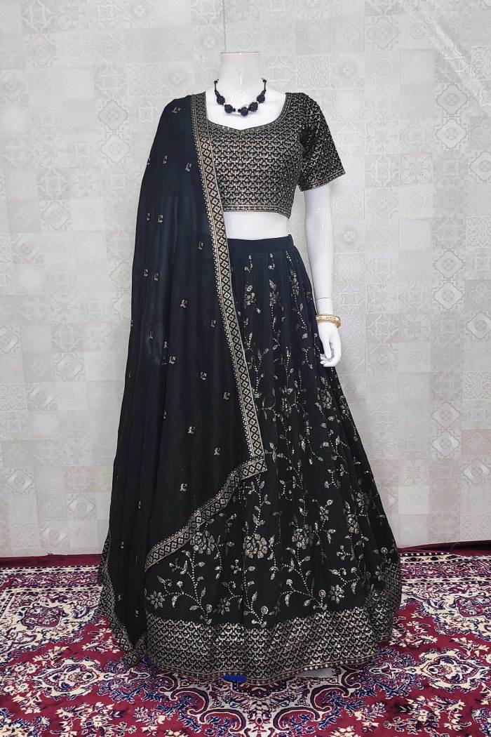 Black Color Party Wear Designer Lehenga Choli