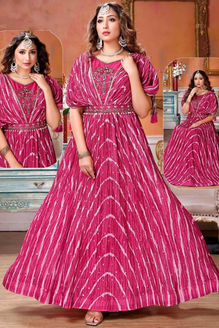 Pink Color Partry Wear Designer Gown 