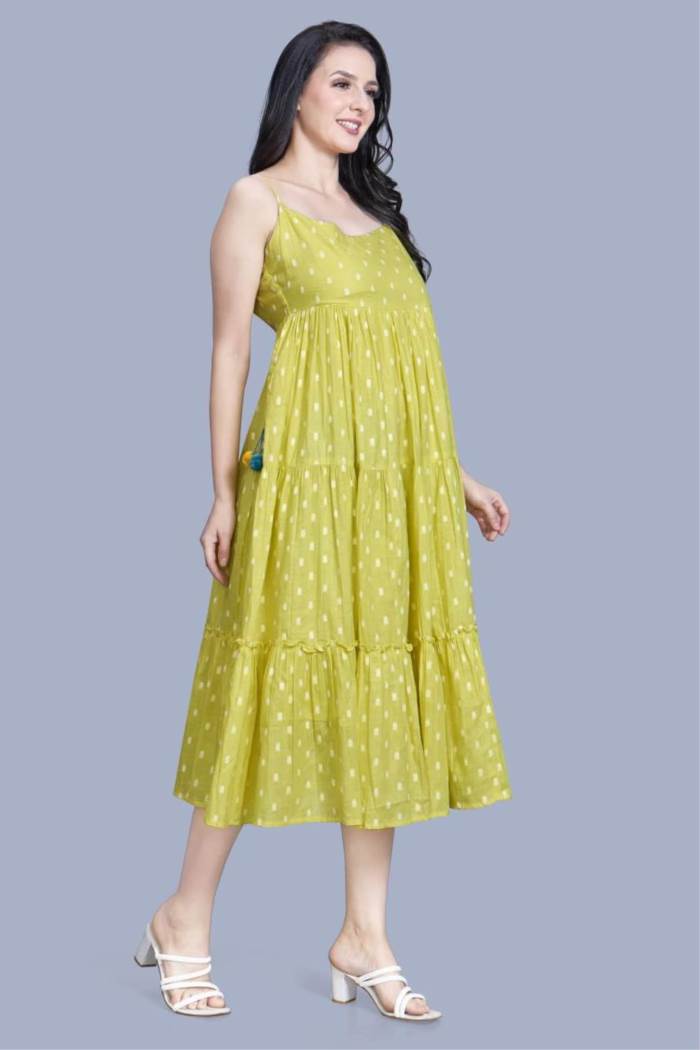 Lemon Color spaghetti style Kurti 