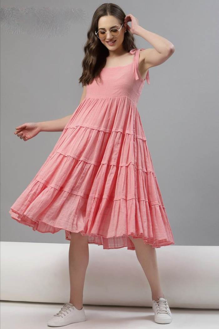 Pink Color Casual Wear Gown Kurti