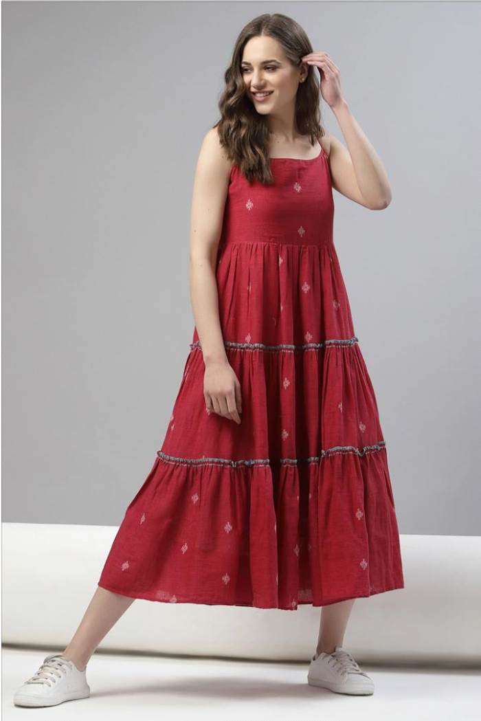 Red Color Party Wear Designer Gown Kurti 