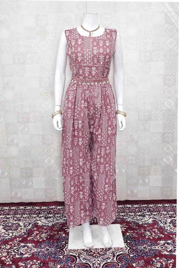 Peach Color Party Wear Designer Jumsuit