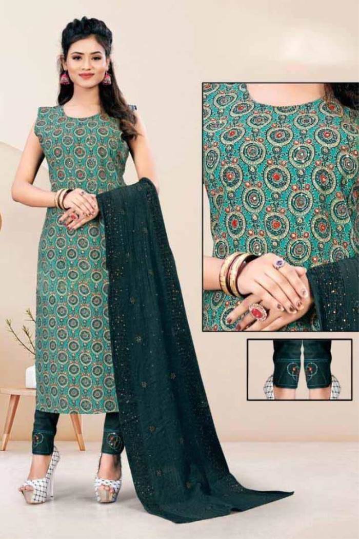 Rama Color Party Wear Designer Kurti Set