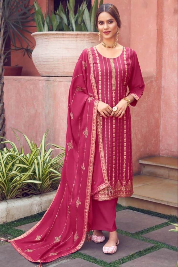 Rani Color Party Wear Designer Straight Long Suit