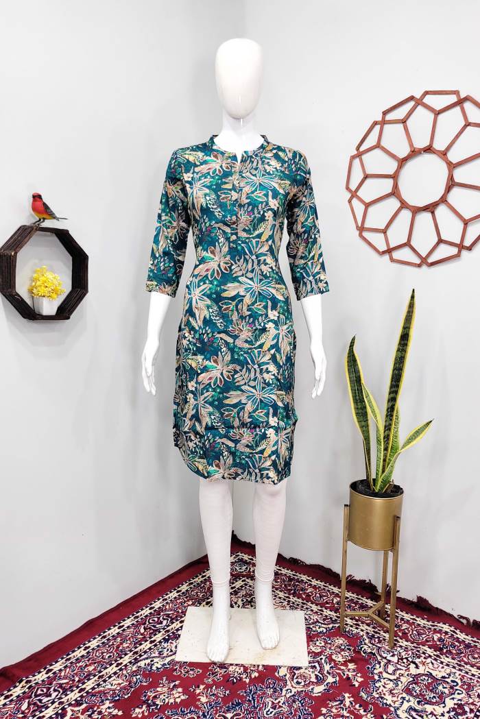 Rama Color Casual Wear Designer Straight Kurti