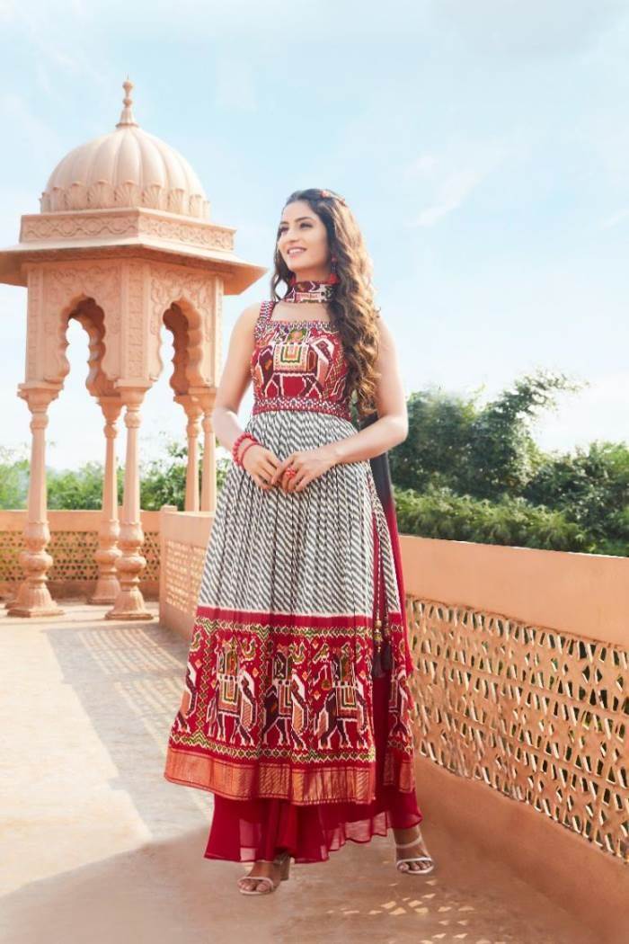 Red Color Wedding Collection patola Style Indo-western Suit