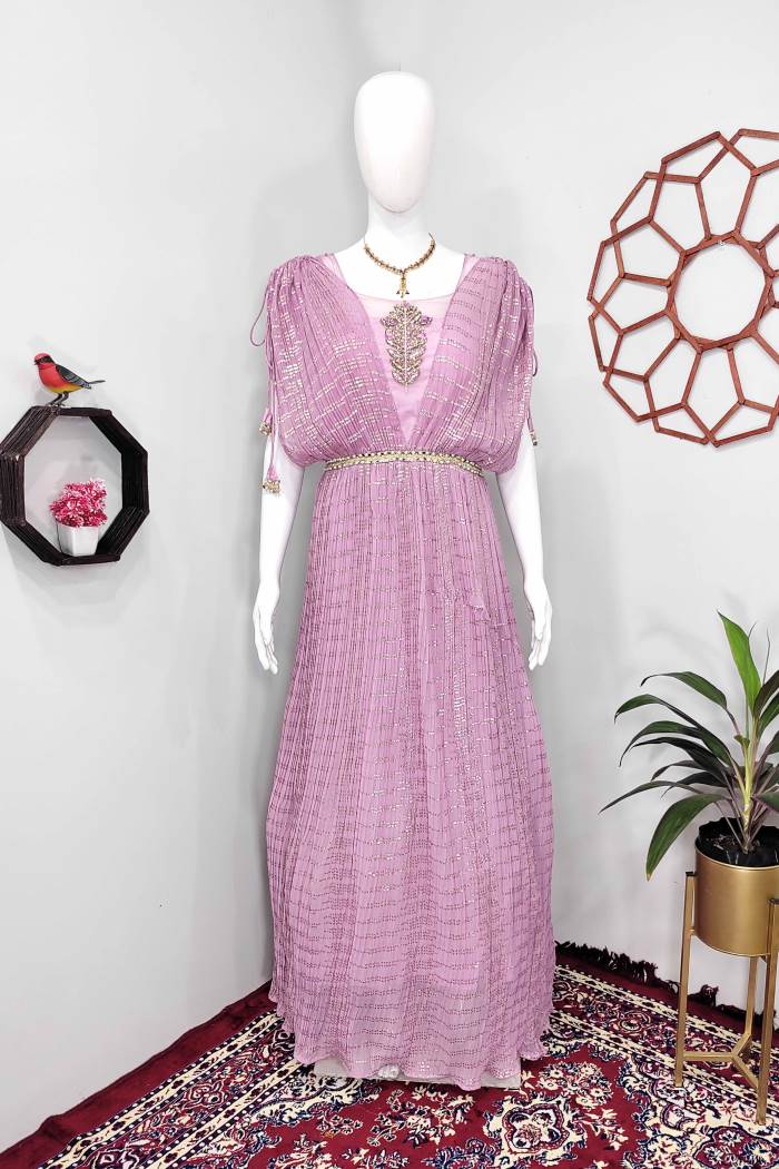 Pink Color Party Wear Designer Gown