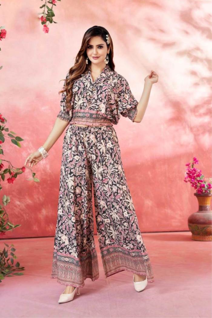 Black Color Party Wear Designer CO ORD Set