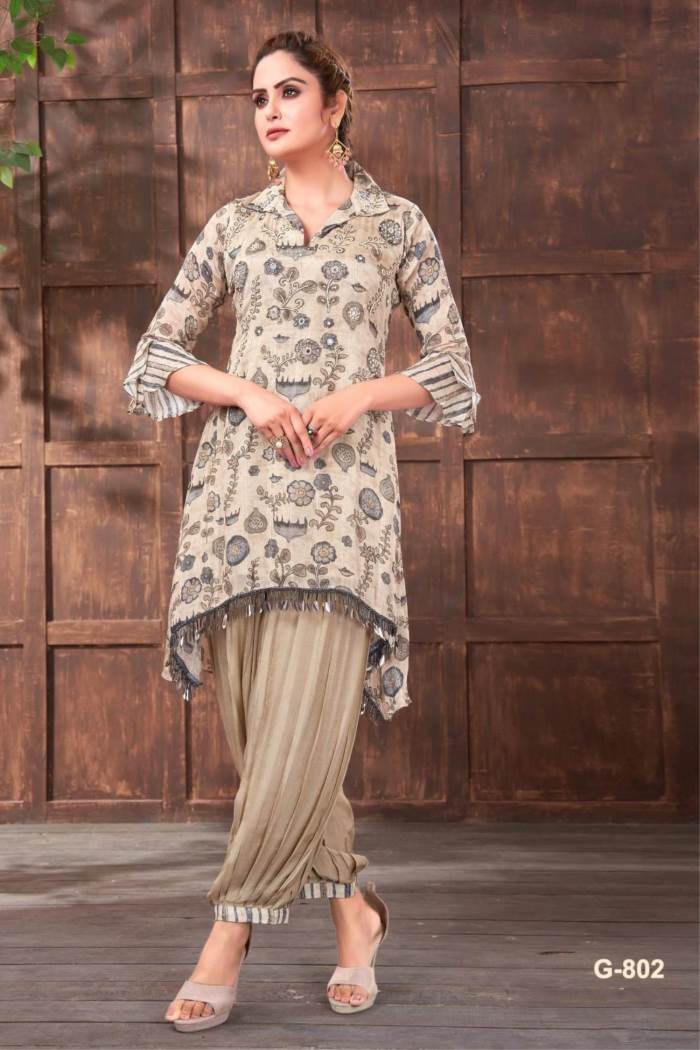 Cream Color Party Wear Designer CO ORD Set