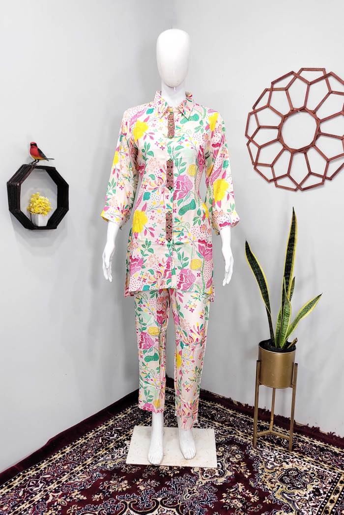 Printed Color Party Wear Designer CO ORD Set