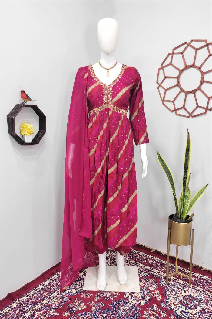 Maroon Color Casual Wear Designer Kurti Set
