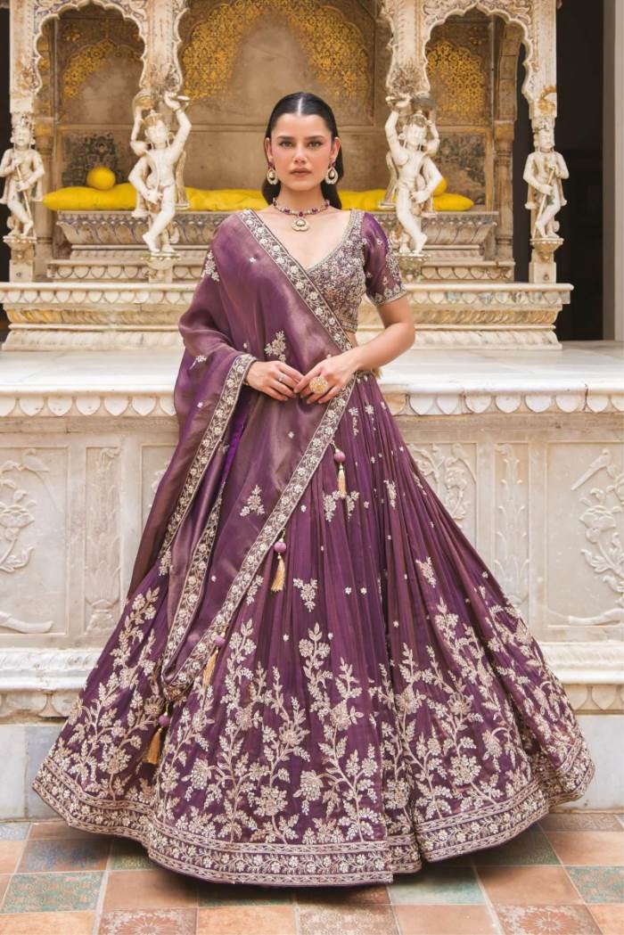 Wine Color Wedding Collection Designer Lehenga Choli