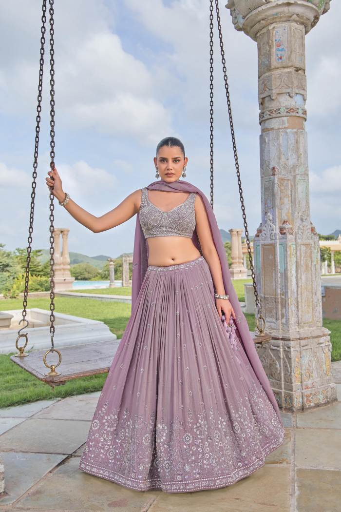 Onion Color Wedding Collection Designer Lehenga Choli