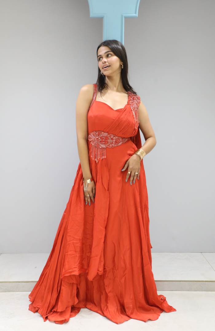 Trending Rust Color Designer party wear Gown