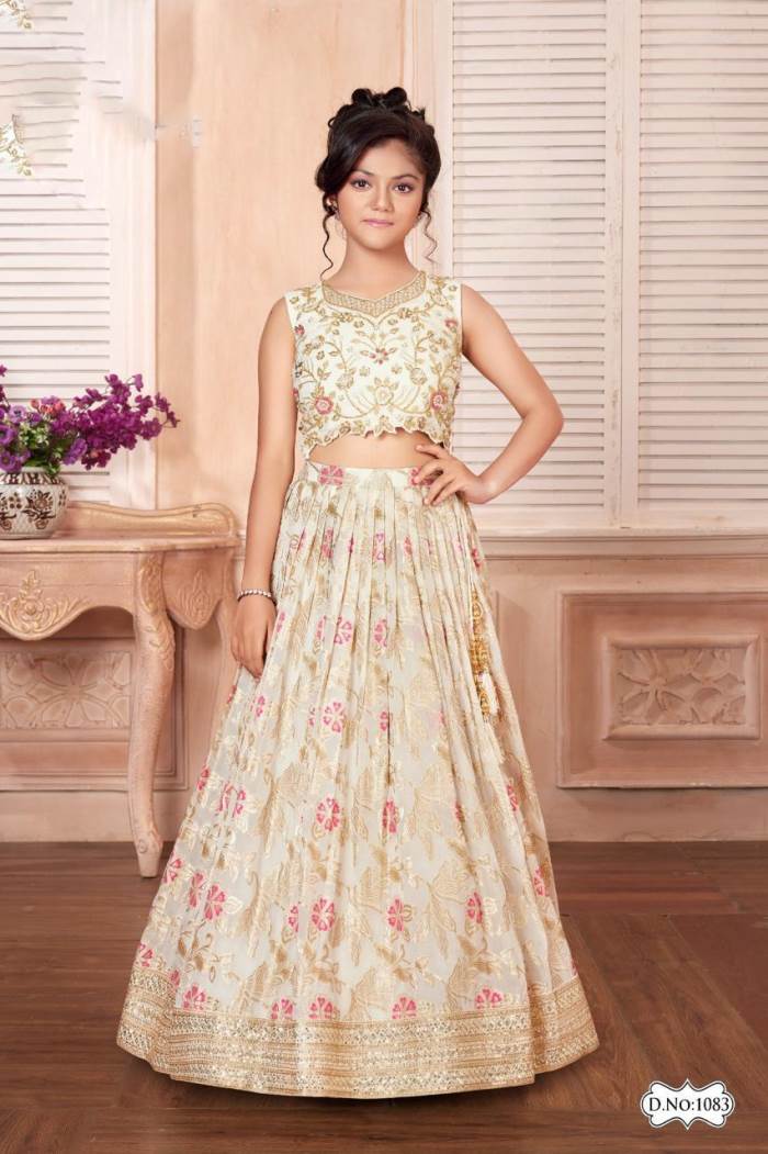 Cream Color Party Wear Designer Lehenga Choli