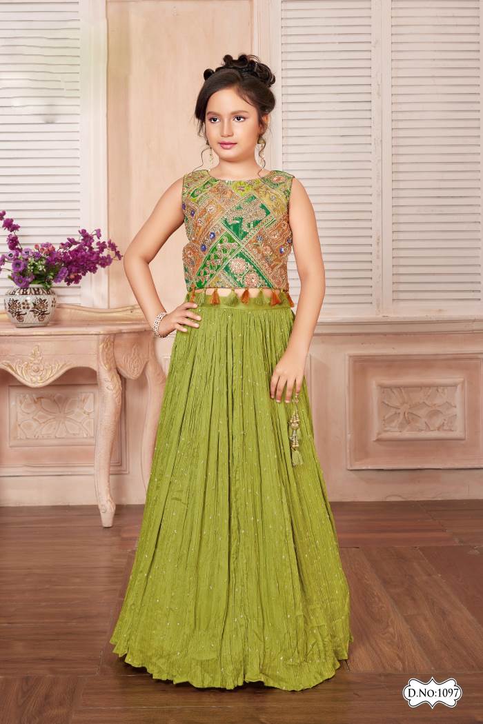 Green Color Party Wear Designer Lehenga Choli