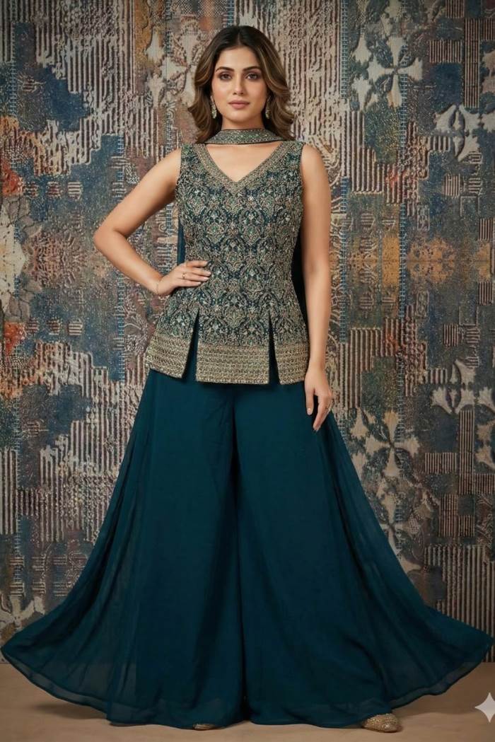 Blue color Wedding collection designer outfit